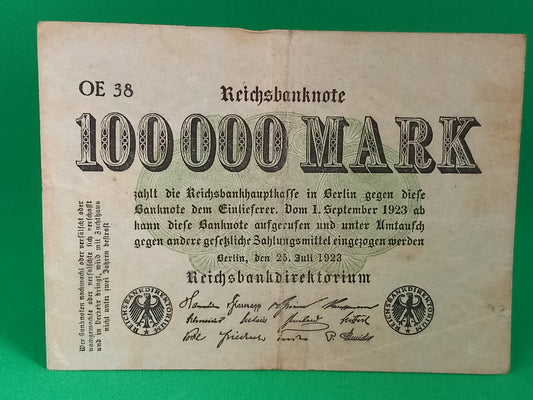 100.000 Marchi Germania Repubblica di Weimar