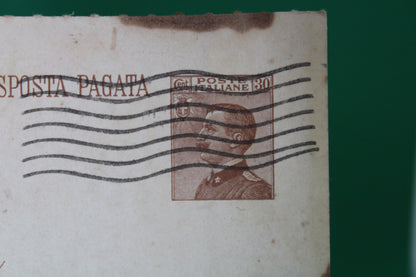 Cartolina Postale Con Risposta Pagata 30 Centesimi Michetti Viaggiato 1932
