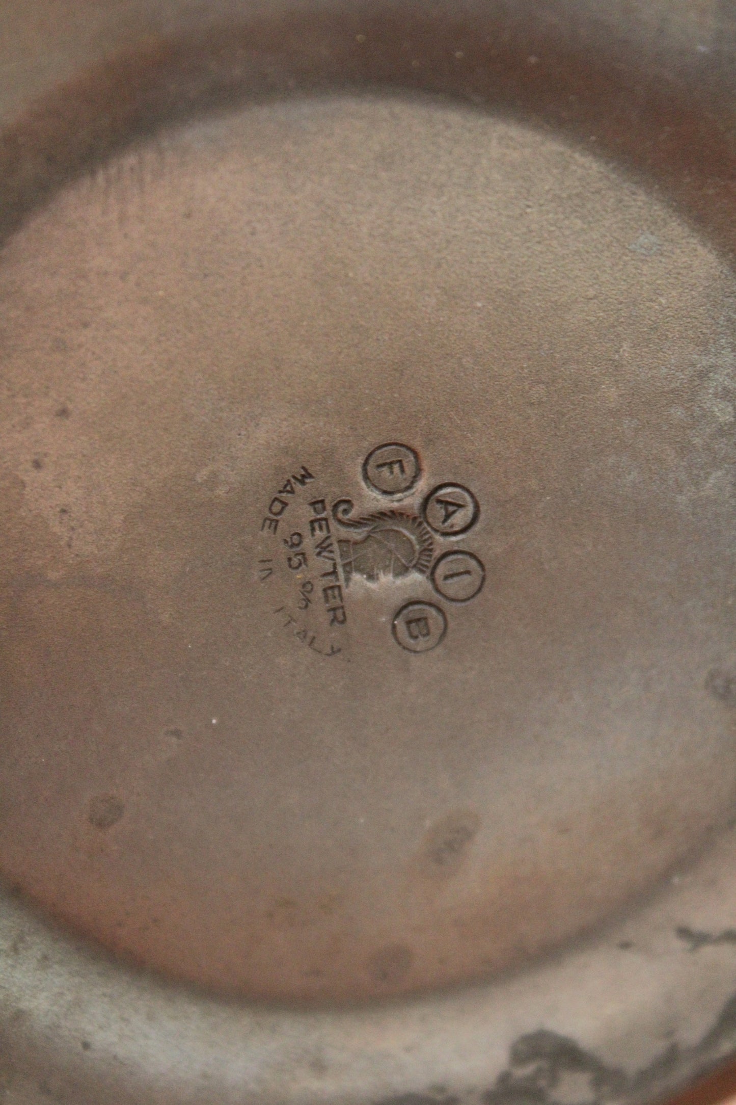 Set da tè in peltro del XX° secolo 95% 5 Pezzi FAIB Vintage Made In Italy