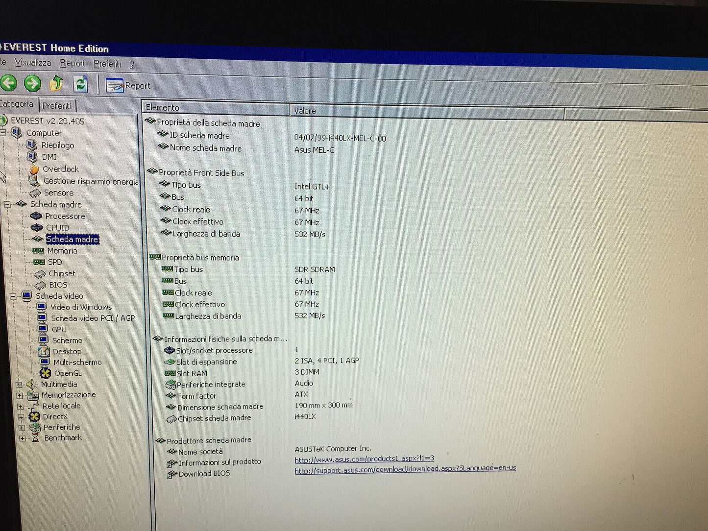Windows 98SE Desktop Vintage Intel Celeron A 366 Mhz 2x Slot Isa Mobo Asus MEL C