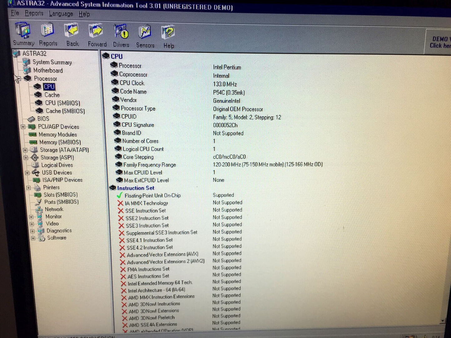 Windows 98 SE Vintage Desktop Intel Pentium 133Mhz 3x Isa Seriale Parallela Socket 7