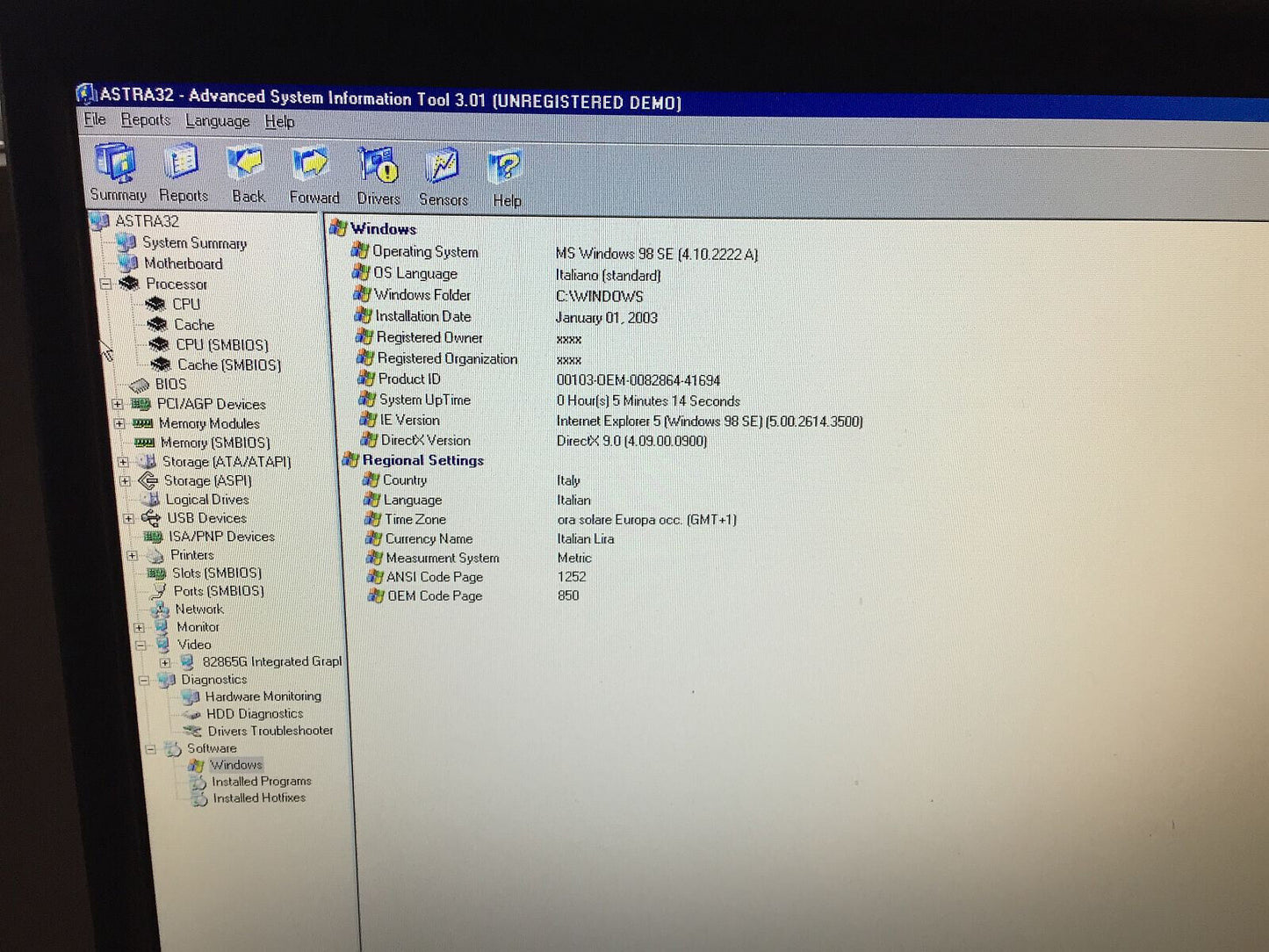 Windows 98 SE Desktop Vintage Pentium D925 3000 Mhz Retrogames Seriale Parallela
