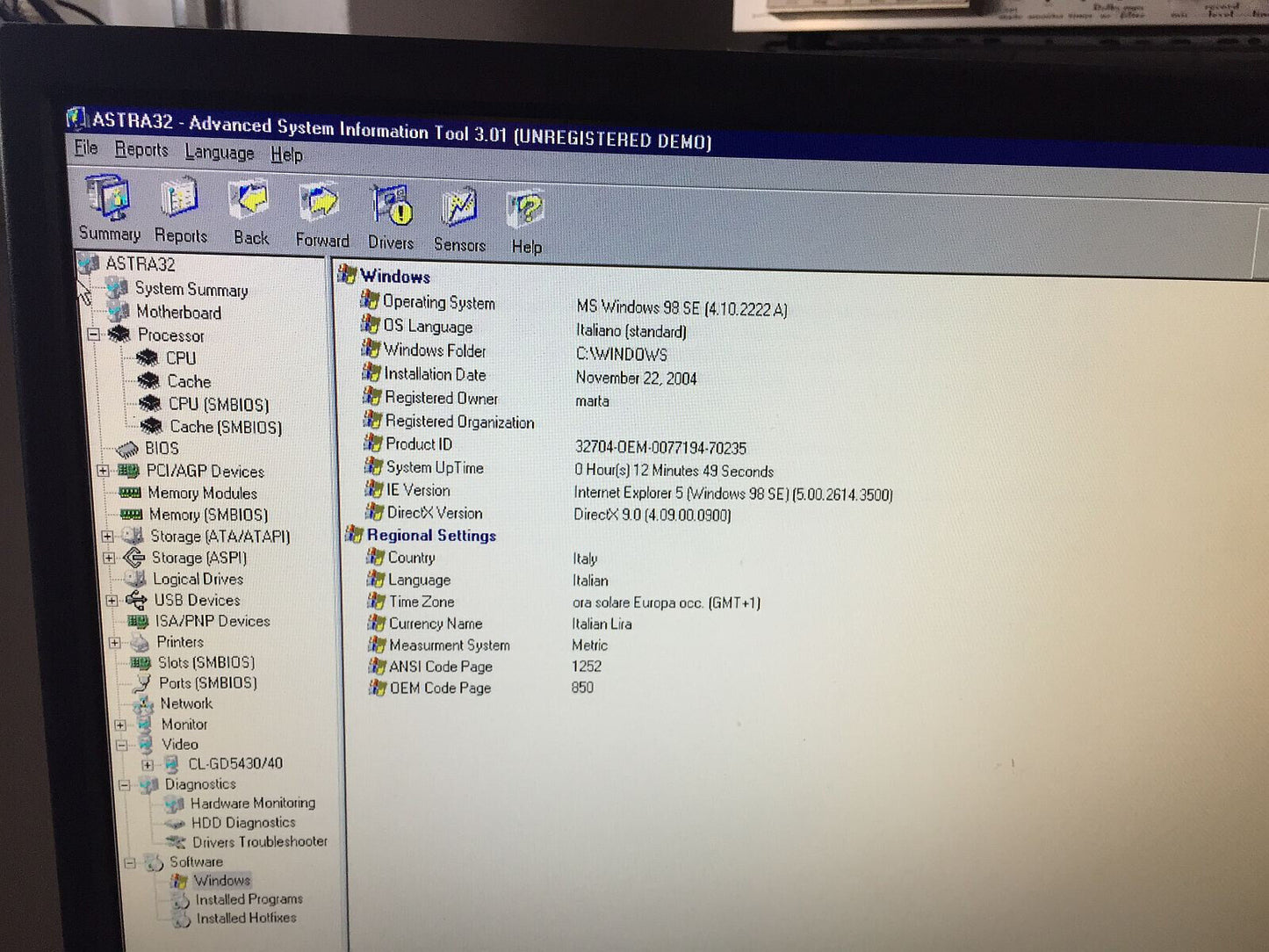 Windows 98 SE Vintage Desktop Intel Pentium 133Mhz 3x Isa Seriale Parallela Socket 7