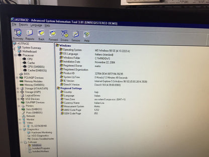 Windows 98 SE Vintage Desktop Intel Pentium 133Mhz 3x Isa Seriale Parallela Socket 7