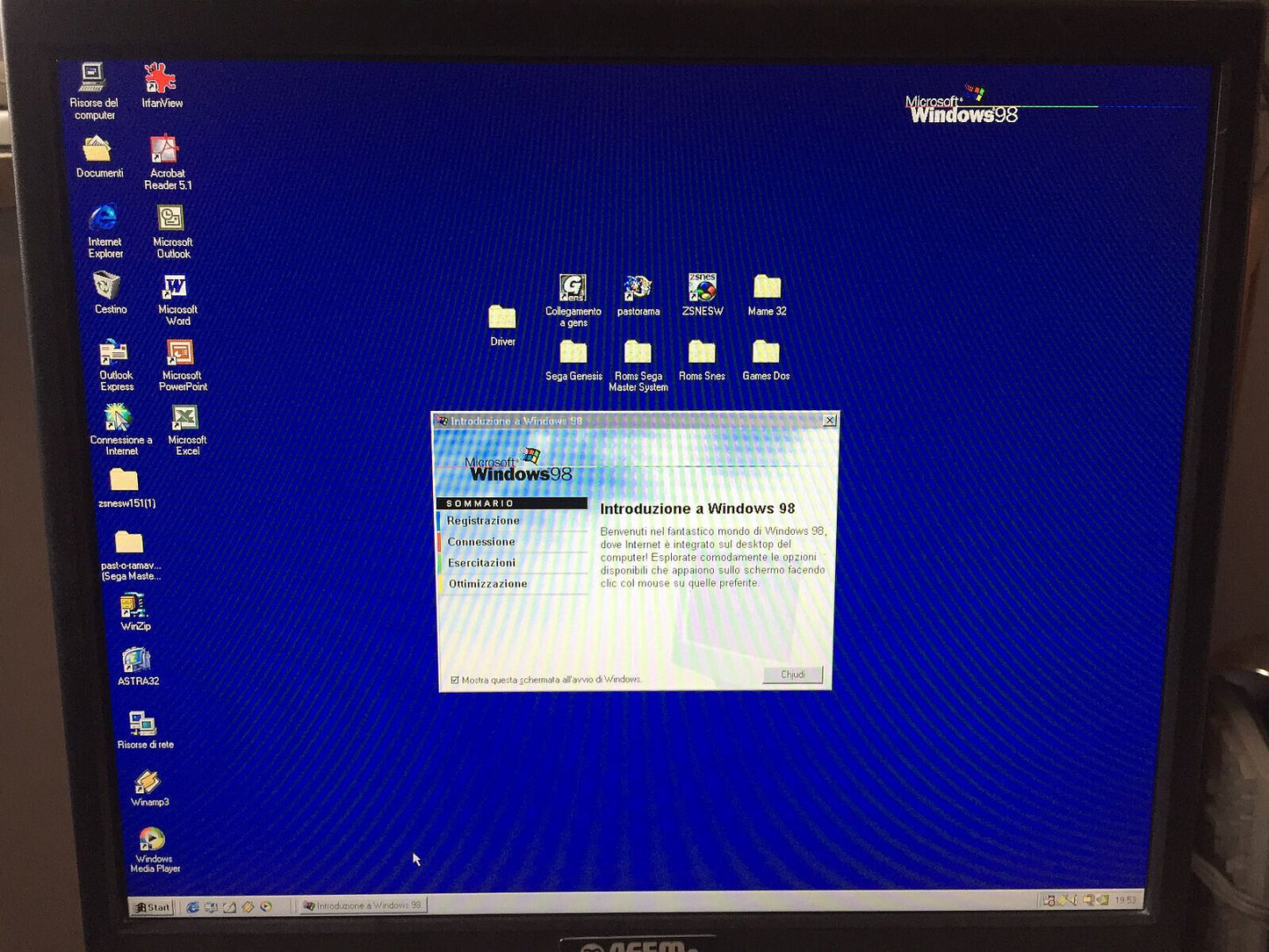 Retrocomputer Windows 98 SE Desktop Amd Athlon Xp 1800+ 1537 Mhz Retrogames Seriale Parallela