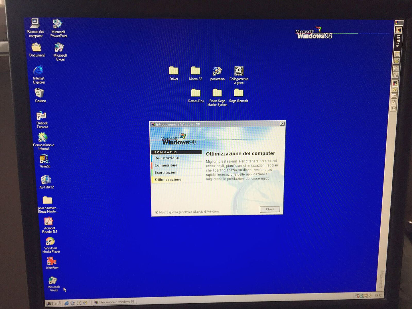 Windows 98SE Desktop Vintage Intel Celeron A 366 Mhz 2x Slot Isa Mobo Asus MEL C