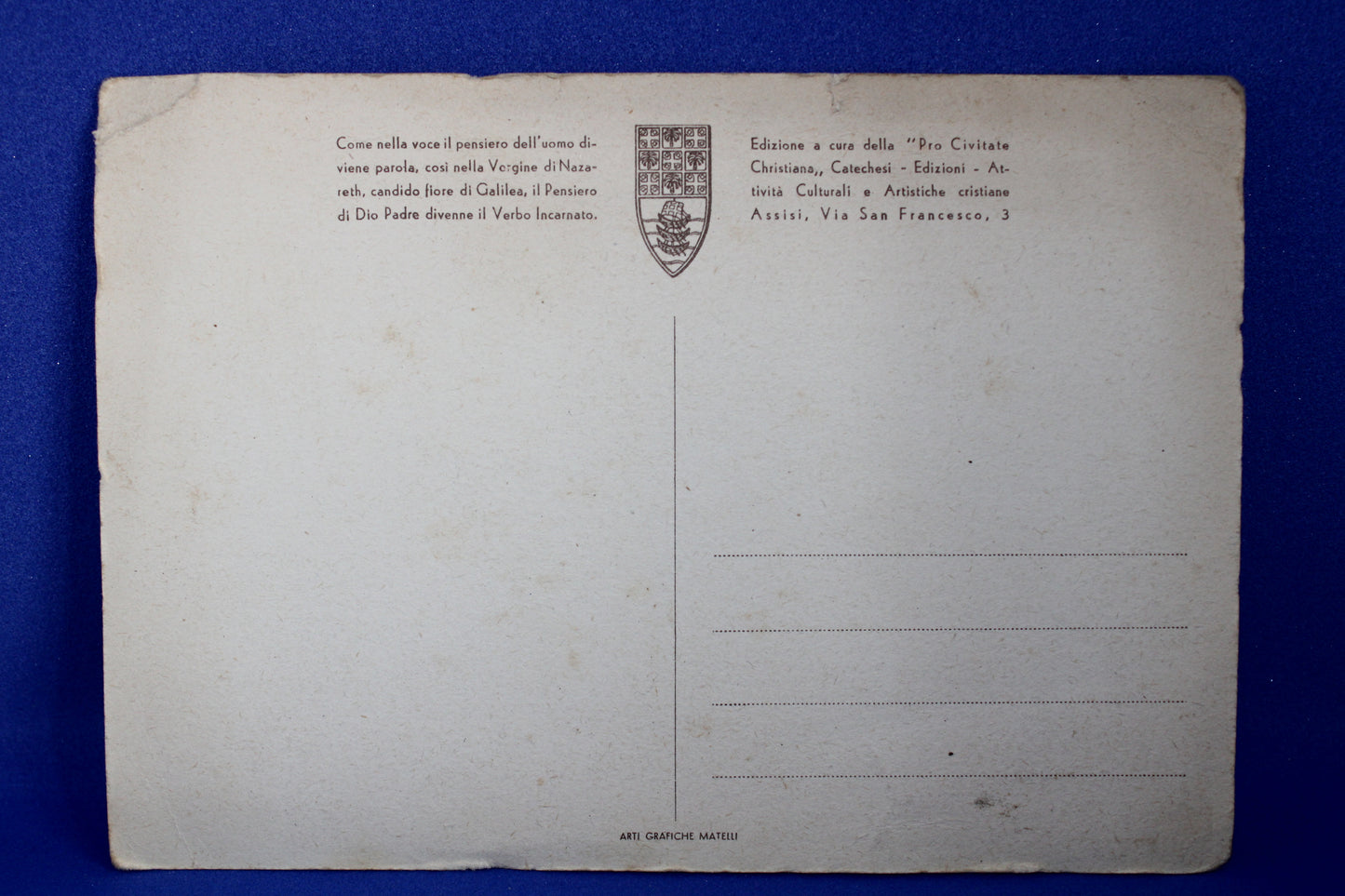 Tris di cartoline vintage non circolate Religiose