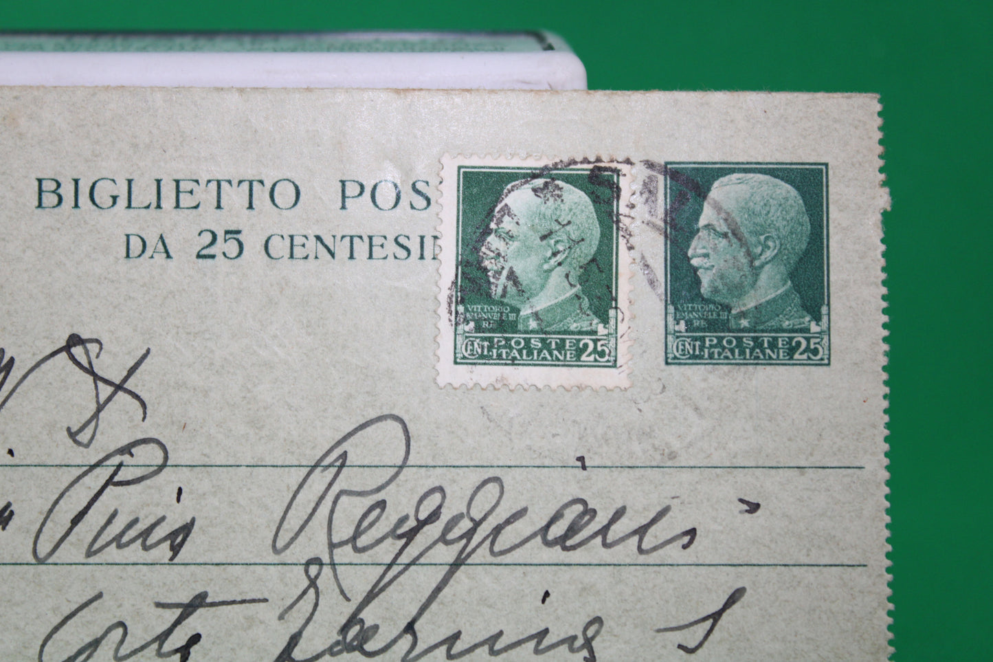 Biglietto Postale 25 Centesimi + 25 Centesimi Viaggiato 1936