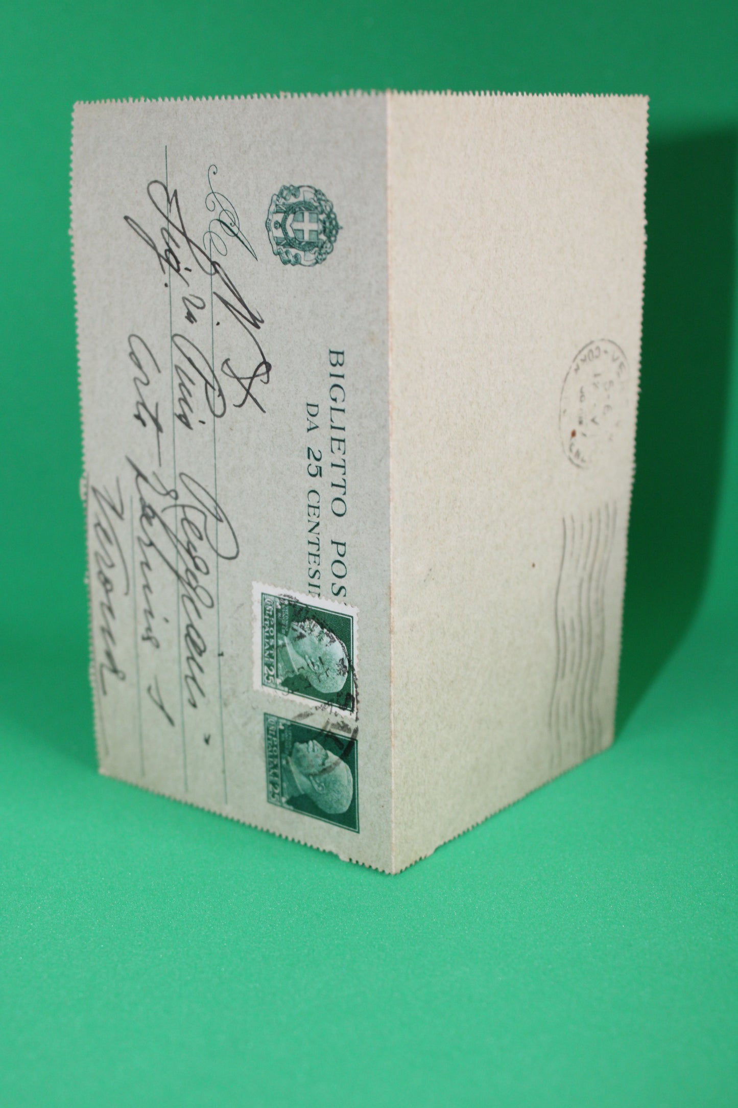Biglietto Postale 25 Centesimi + 25 Centesimi Viaggiato 1936