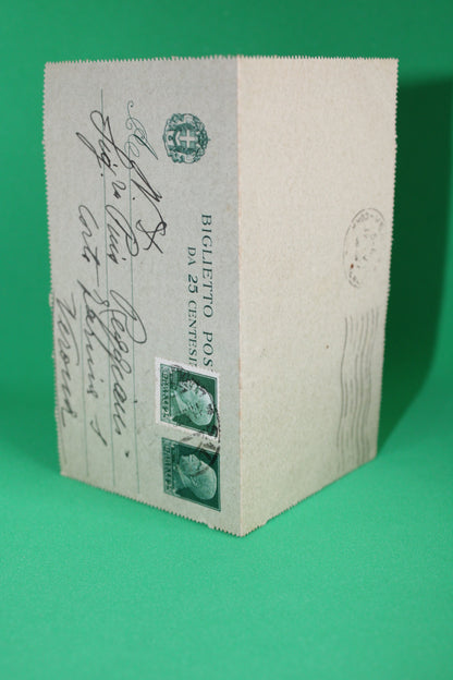 Biglietto Postale 25 Centesimi + 25 Centesimi Viaggiato 1936