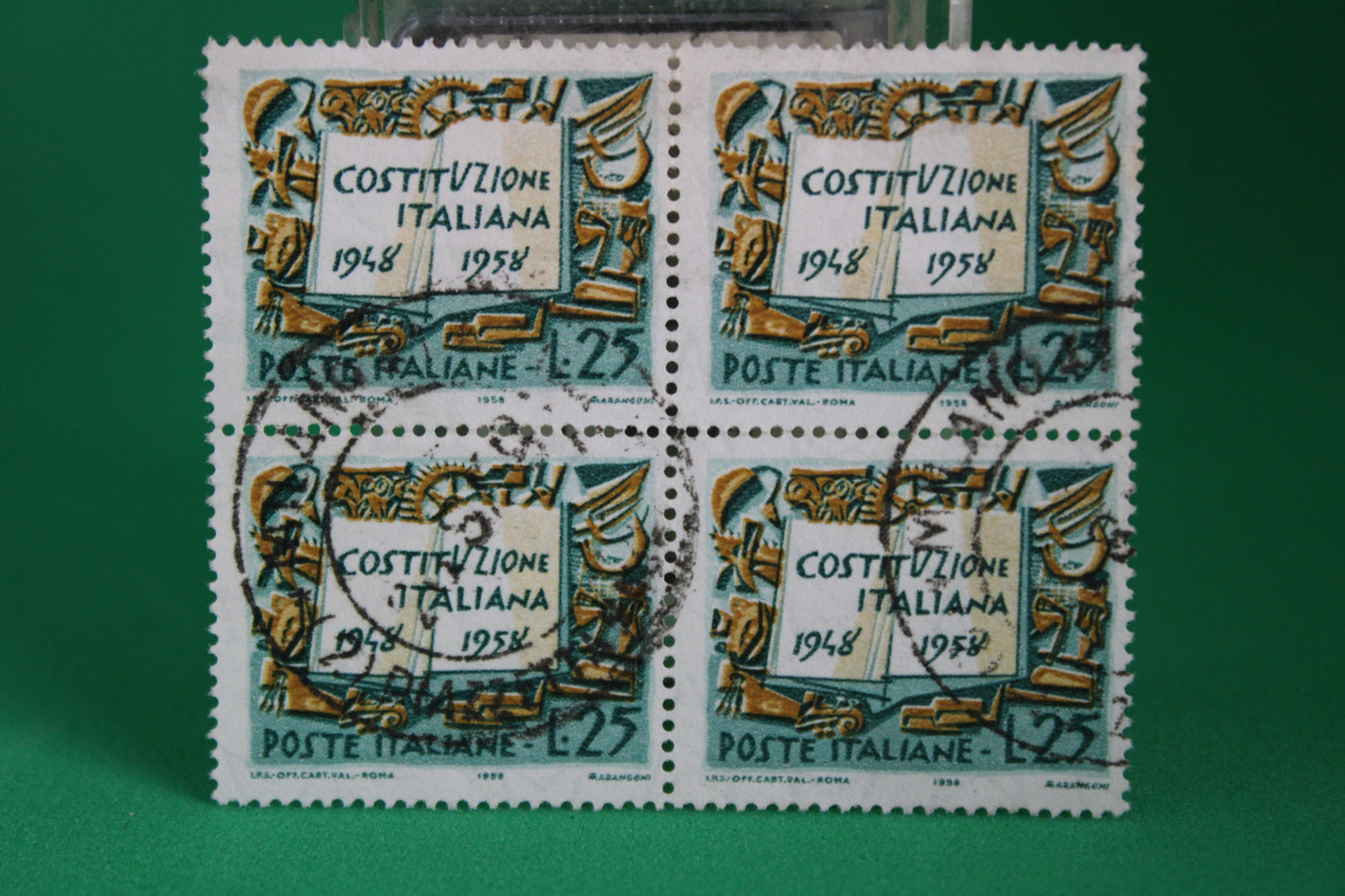 Quartina Francobolli Repubblica Italiana Usati 1958