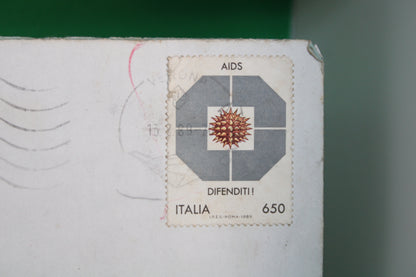 Francobollo Lotta Contro l'AIDS usato su busta 1989