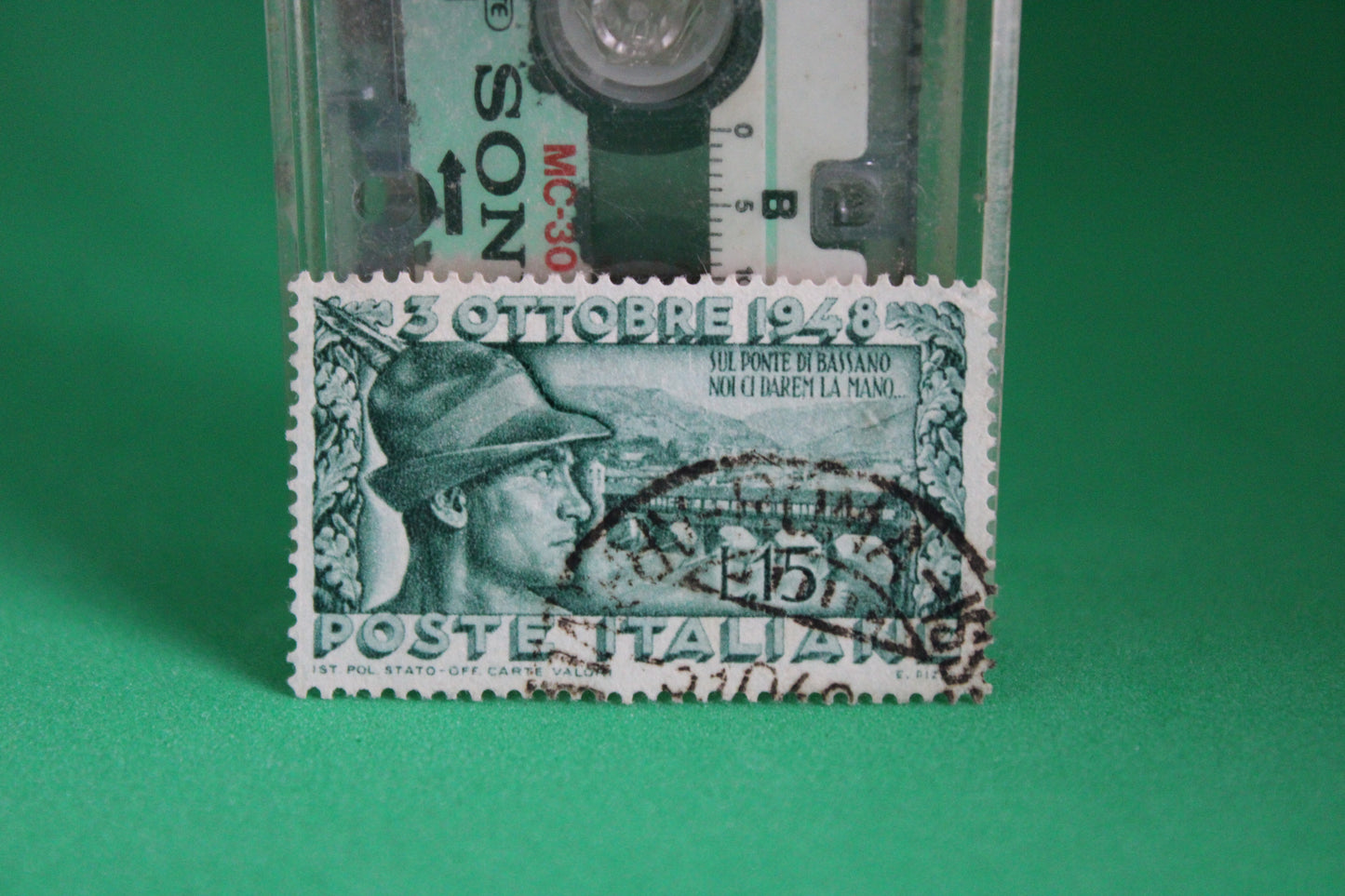 Francobollo 3 Ottobre 1948 Ponte degli Alpini Repubblica Italiana