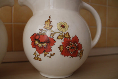Coppia di Caraffe in Porcellana Cecoslovacchia XX° secolo Vintage Crema