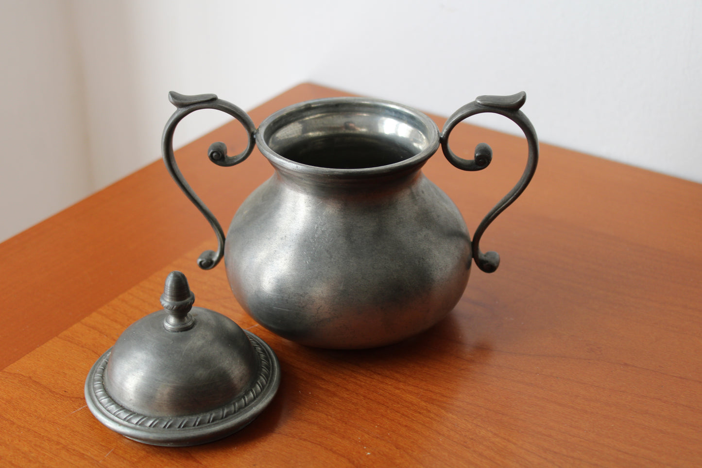 Set da tè in peltro del XX° secolo 95% 5 Pezzi FAIB Vintage Made In Italy