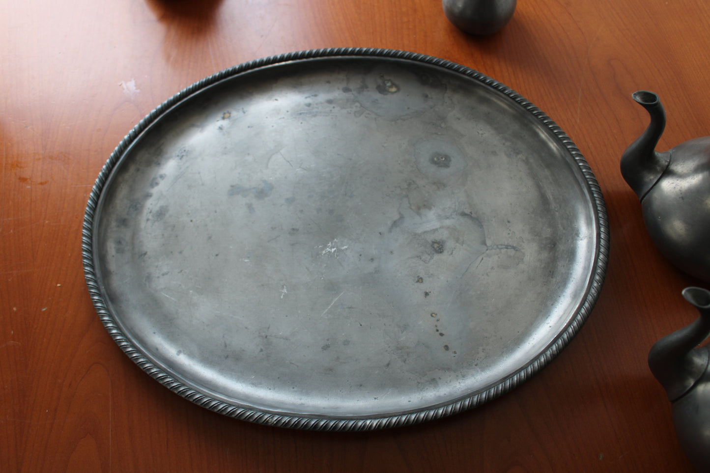 Set da tè in peltro del XX° secolo 95% 5 Pezzi FAIB Vintage Made In Italy