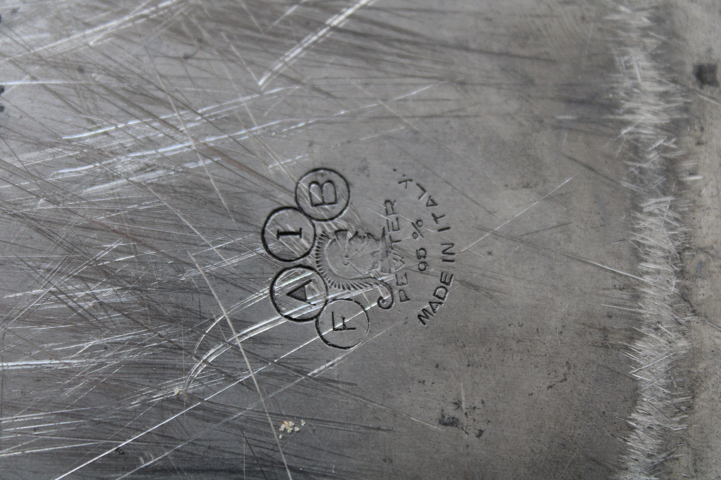 Set da tè in peltro del XX° secolo 95% 5 Pezzi FAIB Vintage Made In Italy