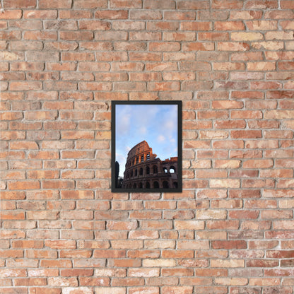 Colosseo illuminato da una giornata di sole, poster con cornice