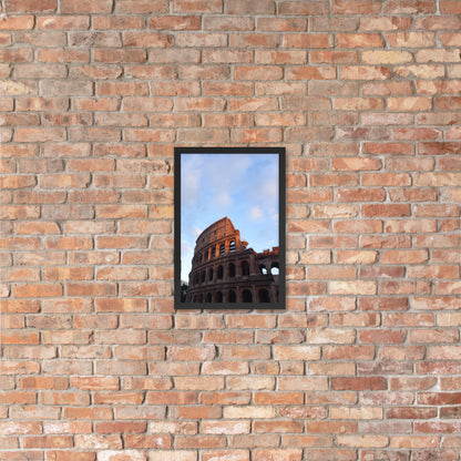 Colosseo illuminato da una giornata di sole, poster con cornice