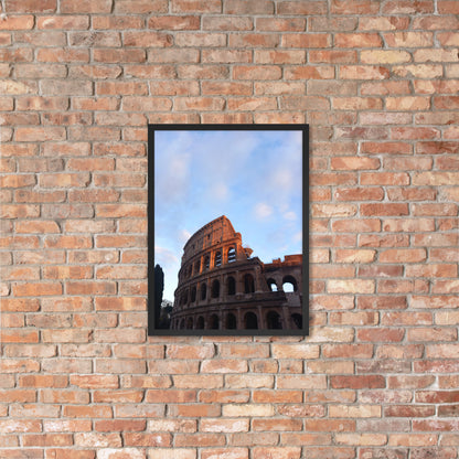 Colosseo illuminato da una giornata di sole, poster con cornice