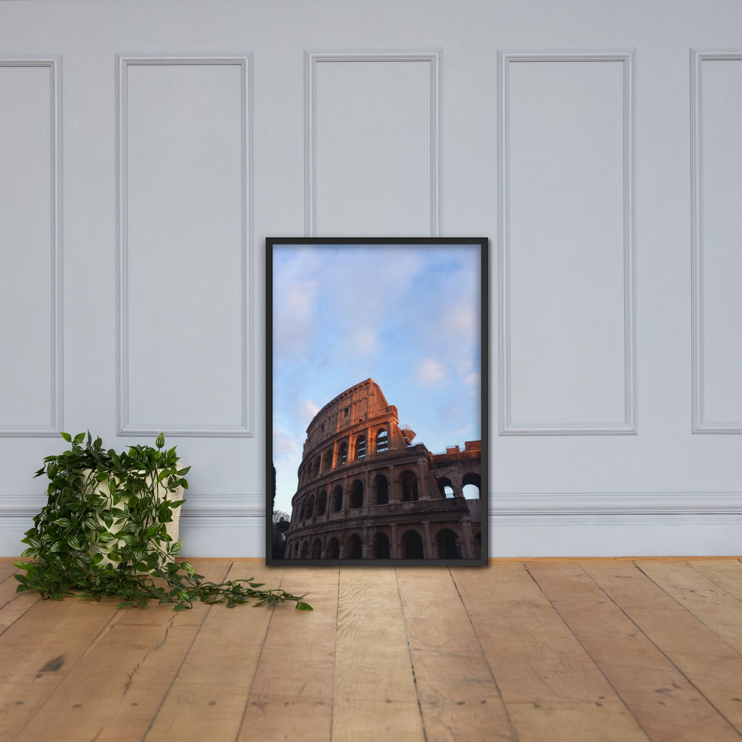 Colosseo illuminato da una giornata di sole, poster con cornice